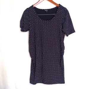 New Look Maternity Navy Blue Polka Dot Short Sleeve Tee Size 12
